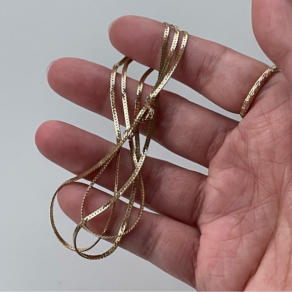 Classic Skinny Herringbone Necklace - Picture 4 of 5